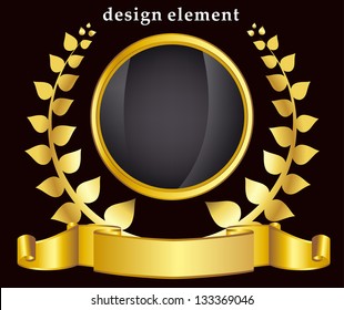 gold laurel wreath. eps10 vector illustration