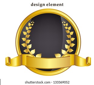 gold laurel wreath. eps10 vector illustration