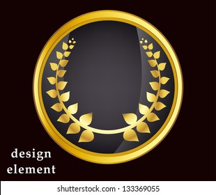 gold laurel wreath. eps10 vector illustration