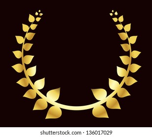 gold laurel wreath. eps10 vector illustration