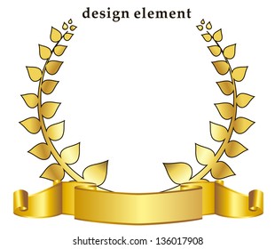 gold laurel wreath. eps10 vector illustration