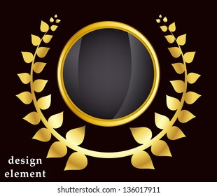 gold laurel wreath. eps10 vector illustration
