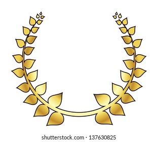 gold laurel wreath. eps10 vector illustration
