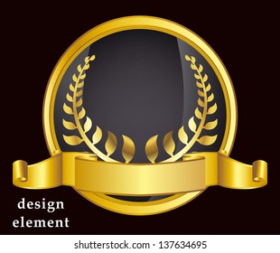 gold laurel wreath. eps10 vector illustration