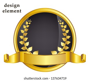 gold laurel wreath. eps10 vector illustration