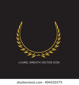 Gold Laurel wreath icon. Design for logo and luxury product