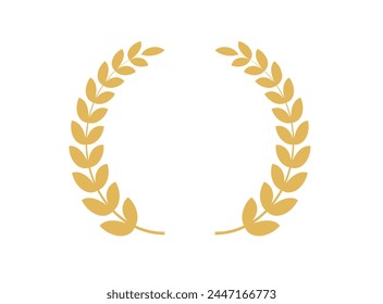 Gold laurel wreath icon. Wheat ears icons. depicting an award, winner, achievement, emblem. Vector illustration