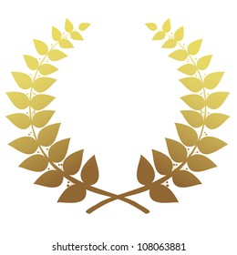 Gold laurel wreath isolated, vector