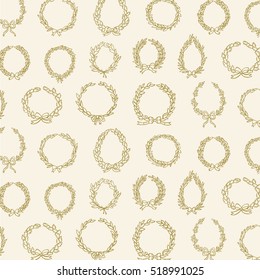 Gold Laurel Wreath Pattern