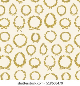 gold laurel wreath pattern