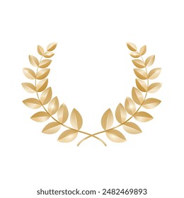 Gold Laurel Wreath. Premium template. Vector luxury illustration isolated on white backgrond