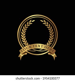 Goldlachskranz mit Bandvektor. Goldpreiszeichen 