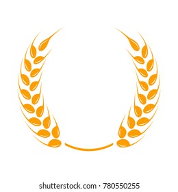 Gold Laurel Wreath Symbol Winner Wheat Stock Vector (Royalty Free ...