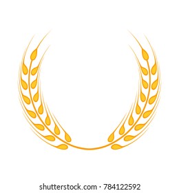 Gold Laurel Wreath Symbol Winner Wheat Stock Vector (Royalty Free ...