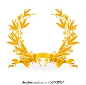 Gold Laurel Wreath, vector