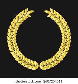 Gold laurel wreath vector circular olive branch award winner