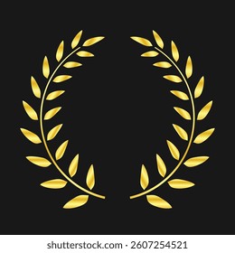 Gold laurel wreath vector circular olive branch award winner