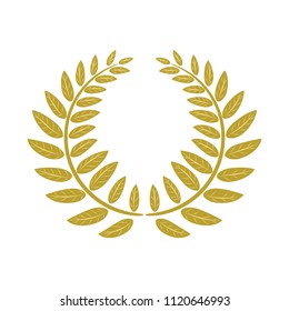 gold laurel wreath. vector image. champion symbol