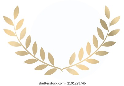 Gold laurel wreath vector isolated on a white background