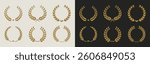 Gold laurel wreath vector pack 
