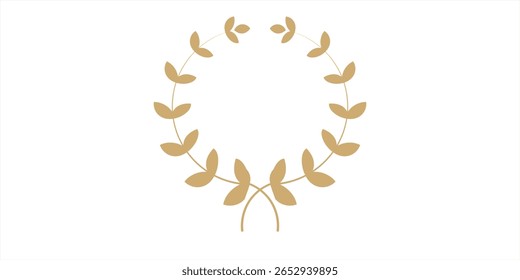 Coroa de louro dourado, prêmio vencedor definido ilustração vetorial. ramo de ouro de folhas de oliveira ou estrelas de símbolo de vitória, insígnia emblema decoração design, triunfo prêmio campeão de honra isolado no branco