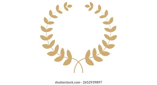 Coroa de louro dourado, prêmio vencedor definido ilustração vetorial. ramo de ouro de folhas de oliveira ou estrelas de símbolo de vitória, insígnia emblema decoração design, triunfo prêmio campeão de honra isolado no branco