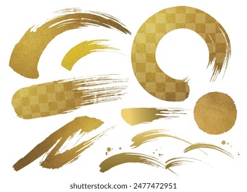 Gold leaf brush pattern collection