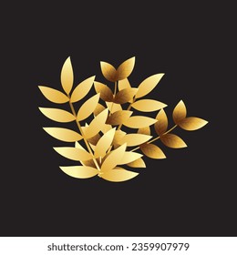 Juego De Dibujo De Hojas De Oro Para Invitación De Boda .