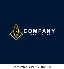 gold leaf gradient logo design