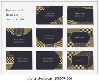 gold leaf like Japanese frame set