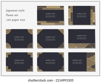 gold leaf like Japanese frame set