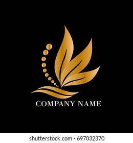 gold leaf organic logo