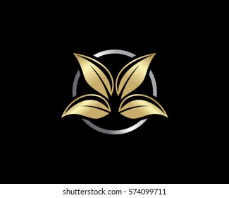 Gold Leaf Vector Logo 4