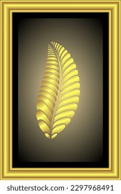 Vector de marco vintage de la hoja de oro, motivo de la hoja de oro tropical, símbolo de la hoja, dorado en forma de hoja, dorado en forma. parte 1