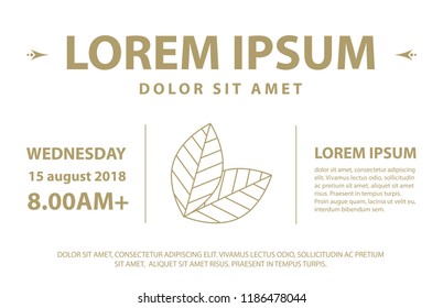 gold leafs, event invitation template