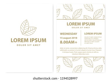 gold leafs, event invitation template