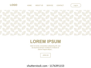 gold leafs, minimalism illustrative landing page