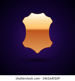 Gold Leather icon isolated on dark blue background.  Vector Illustration