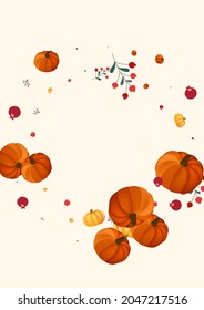El Oro Deja El Vector Beige De Fondo. Calabaza vibrante. Plantilla de resumen de Borgoña. Ilustración saludable. Cartel de Noviembre de Green Gourd.
