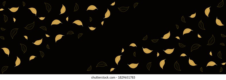 gold leaves background vector illustration