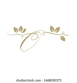 gold leaves and letter o