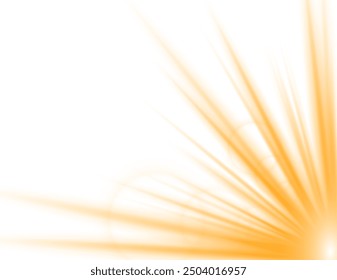 Conjunto de destellos de lente de oro. Aislado sobre fondo transparente. Flash de sol con rayos o foco de oro y bokeh. Efecto de luz de destello amarillo. Ilustración vectorial PNG.	