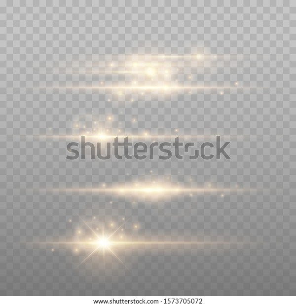 金レンズのフラーのベクターイラスト 透明な背景に星の光を当てる 輝く光の効果 のベクター画像素材 ロイヤリティフリー