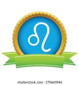 Gold Leo logo on a white background. Vector illustration