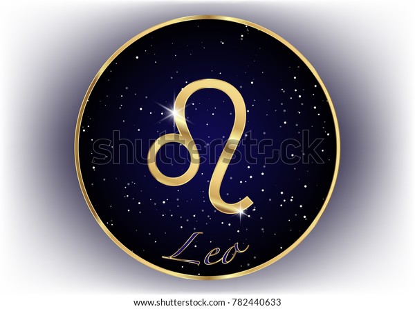 Gold Leo Zodiac Constellations Sign On Stock Vector (Royalty Free ...