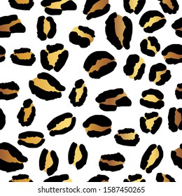 Gold Leopard Print Repeat Pattern 