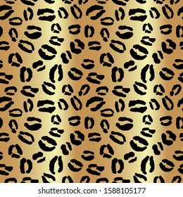 Gold Leopard Print Repeat Pattern Design