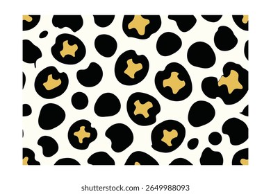 Gold leopard spots on a cream seamless pattern animal print design vector