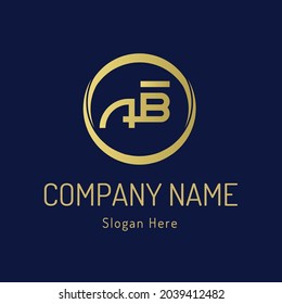gold letter ab circle for logo company