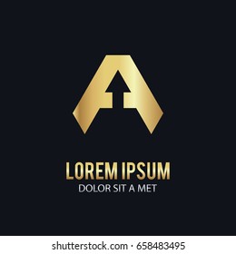 gold letter a arrow logo
